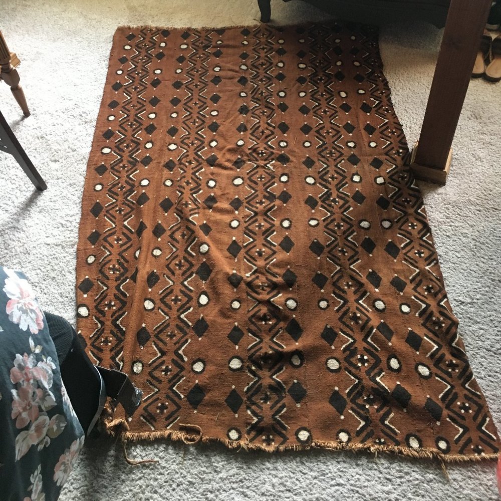 SOLD-Patterned accent rug from the Gambia